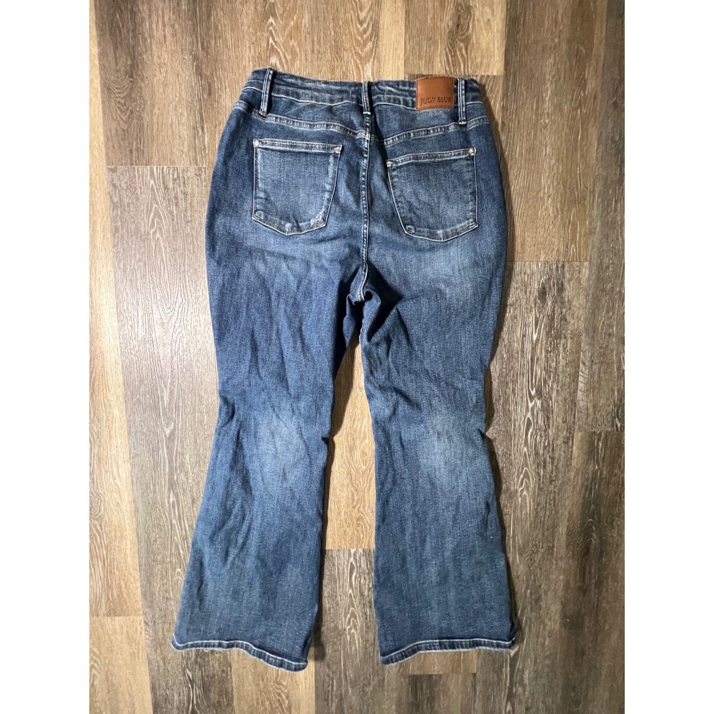 Judy Blue Flare Jeans Women 16W Blue High Rise Stretch Denim 2257 - Picture 7 of 8